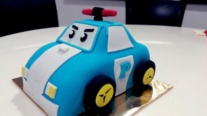 마스틱으로 만든 Poli Robocar cake